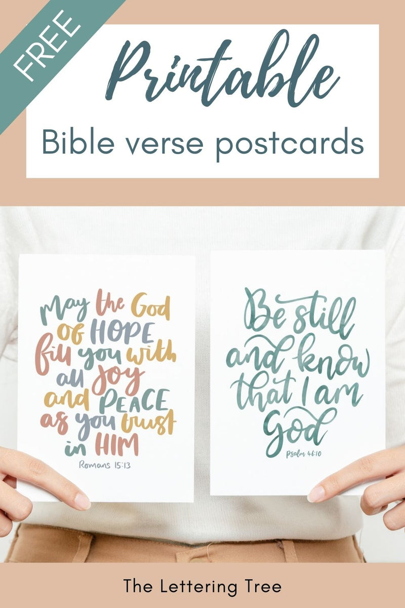 Free printable bible verse postcards – The Lettering Tree